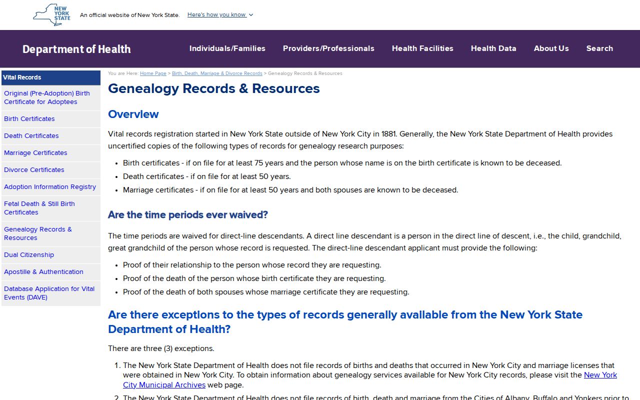 Saratoga County resident lookup using New York vital-record genealogy eligibility information