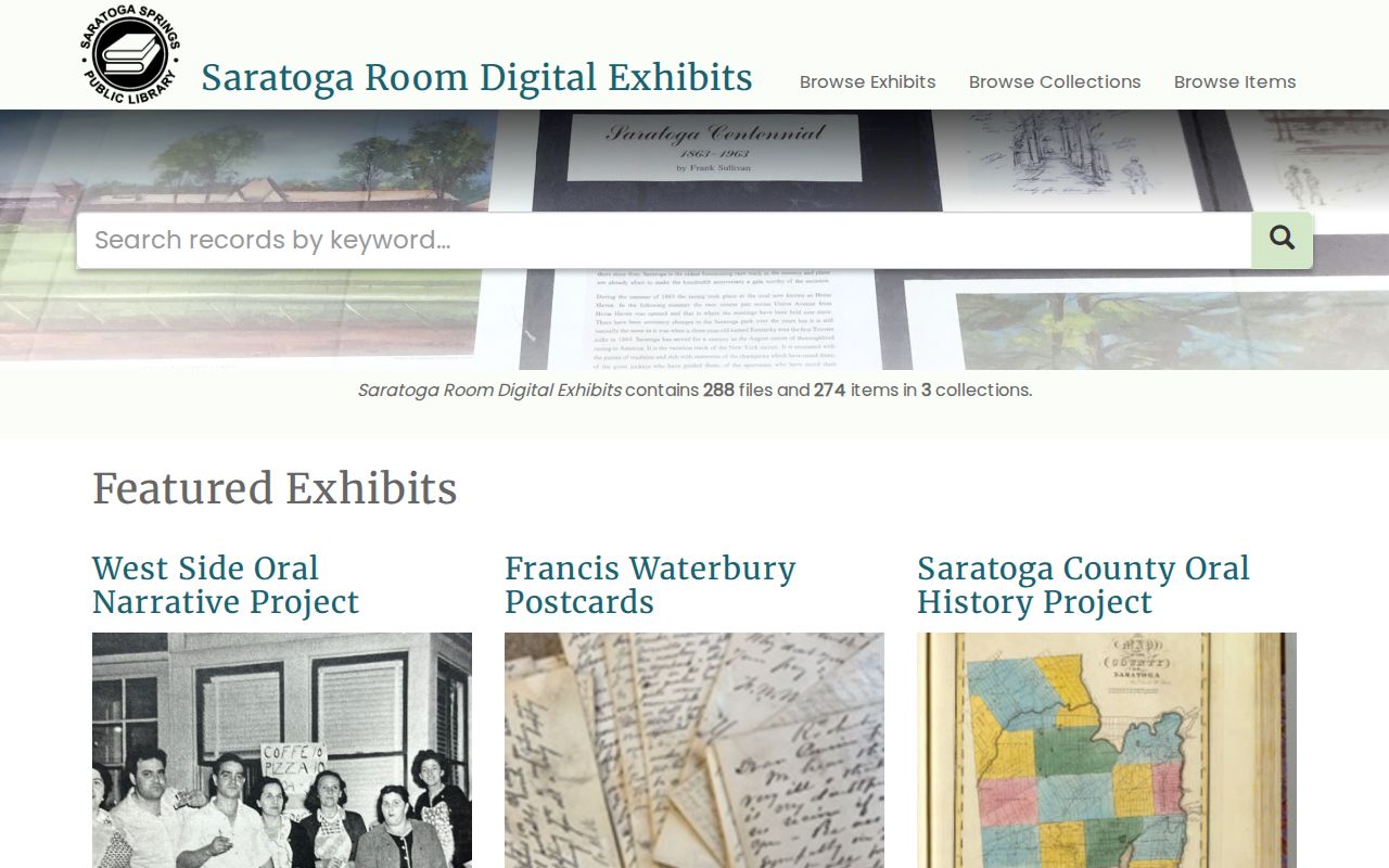 Saratoga County city directory context in Saratoga Room digital exhibits